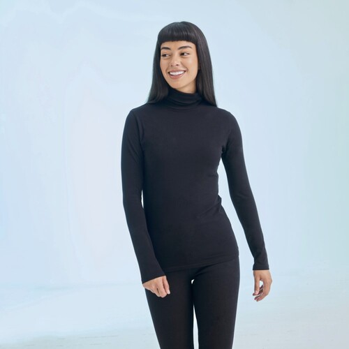 SF Women Women´s Feel Good Roll Neck Top (Black, XS)