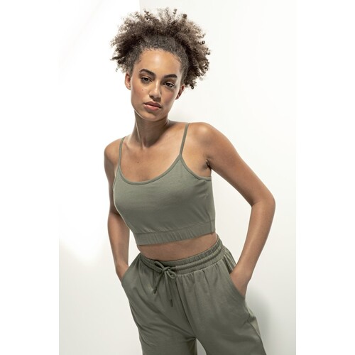 SF Women Women's Sustainable Fashion Cropped Cami Top (Khaki, XL)