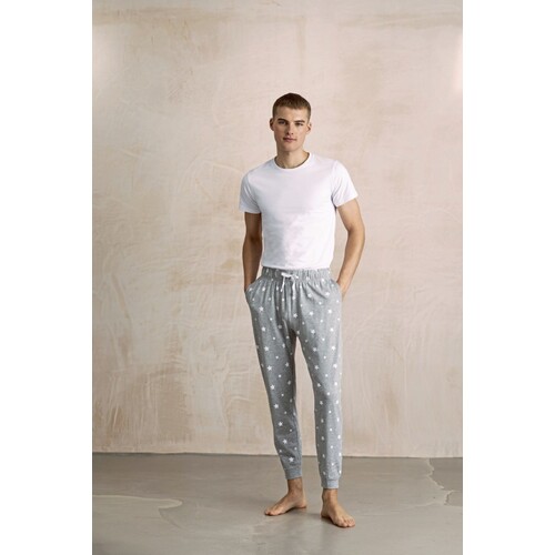 SF Men Unisex Cuffed Lounge Pants (Navy, White Stars, S)