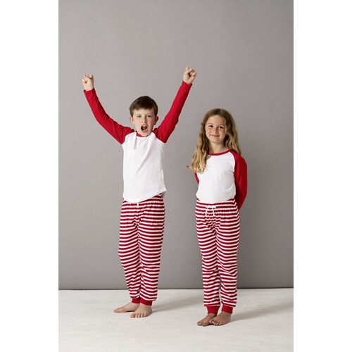 SF Minni - Pantaloni da salotto con polsini per bambini (Navy, White Stripes, 13 years)