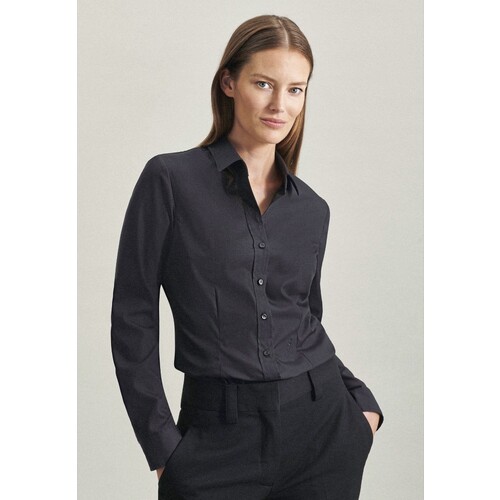 Seidensticker Women's Blouse Slim Fit Long Sleeve (Anthracite, 40)