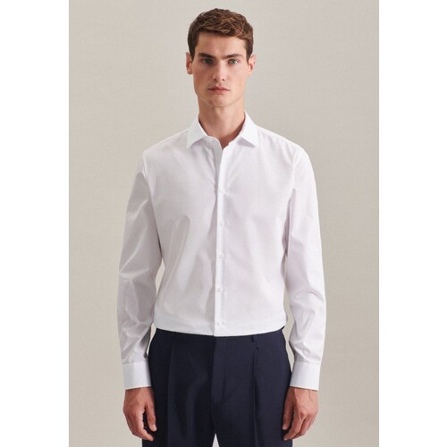 Seidensticker Men's Shirt Shaped Fit Oxford Longsleeve (White, 46)