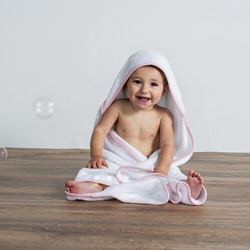 Towel City Babies Hooded Towel (White, Blue, 75 x 75 cm)