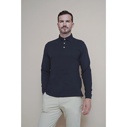 Long Sleeved Cotton Piqué Polo Shirt