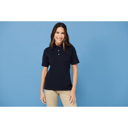 Henbury Ladies´ Classic Cotton Piqué Polo Shirt (Black, S)