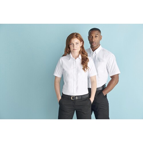 Henbury Men´s Classic Short Sleeved Oxford Shirt (White, 4XL (54))