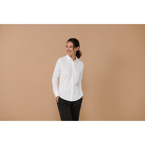 Henbury Ladies´ Wicking Long Sleeve Shirt (White, 4XL)
