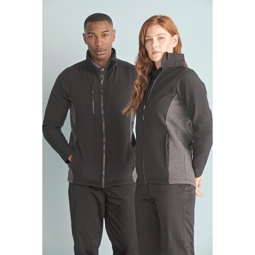 Henbury Unisex Softshell Jacket (Black, Charcoal, XXS)