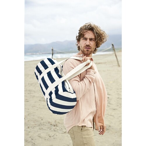 Westford Mill Nautical Barrel Bag (Natural, Grey, 50 x 25 x 25 cm)