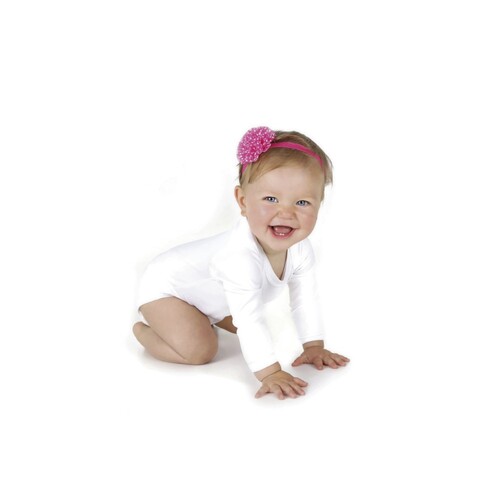 Link Kids Wear Long Sleeve Baby Bodysuit Polyester (White, 62-68)