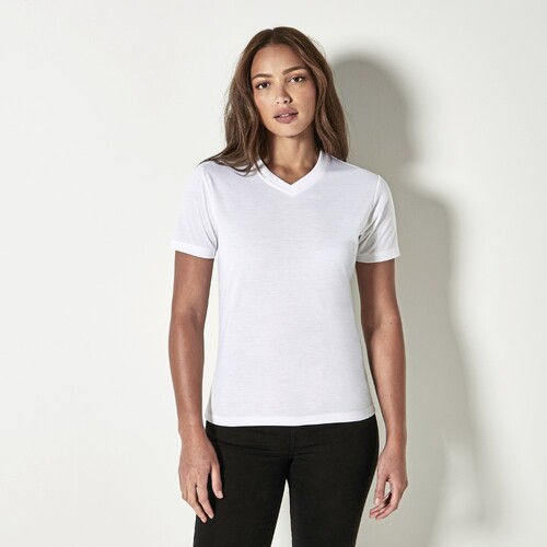 Xpres Women´s Subli Plus® V-Neck T-Shirt (White, S (8-10))