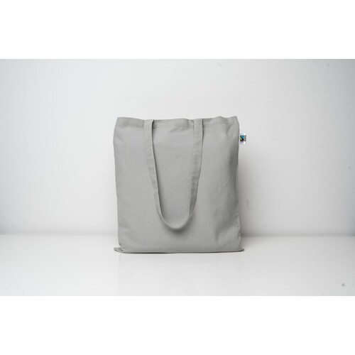 Printwear cotton bag, fairtrade cotton, long handles (Light Grey (ca. Pantone 429 C), approx. 38 x 42 cm)