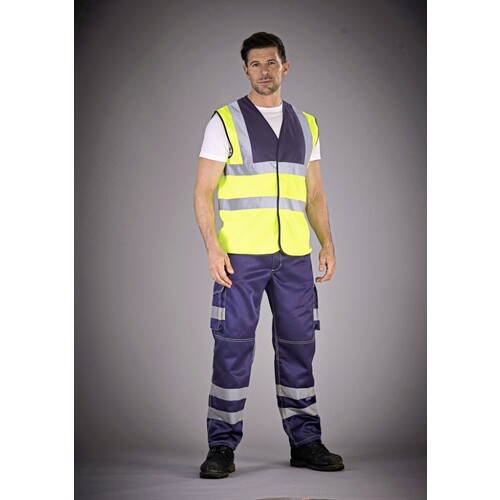 High visibility cargo trousers with knee-pad pockets