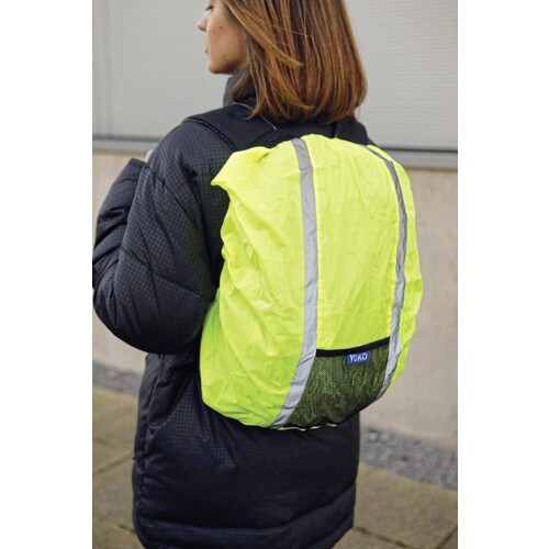 YOKO Hi-Vis Waterproof Backpack Cover (Black, One Size - 20-25l)