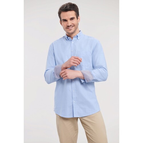 Men`s Long Sleeve Tailored Washed Oxford Shirt