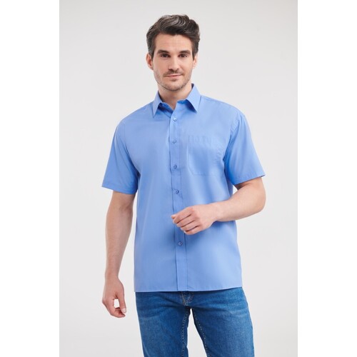 Russell Collection Men´s Short Sleeve Classic Polycotton Poplin Shirt (French Navy, 4XL (49/50))