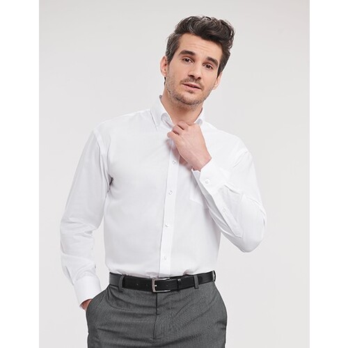 Russell Collection Men´s Long Sleeve Classic Ultimate Non-Iron Shirt (White, 4XL (49/50))