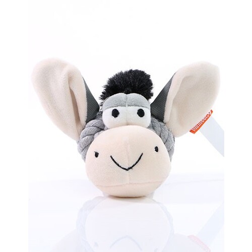 Mbw MiniFeet® Dog Toy Knotted Animal Donkey (Grey, One Size)