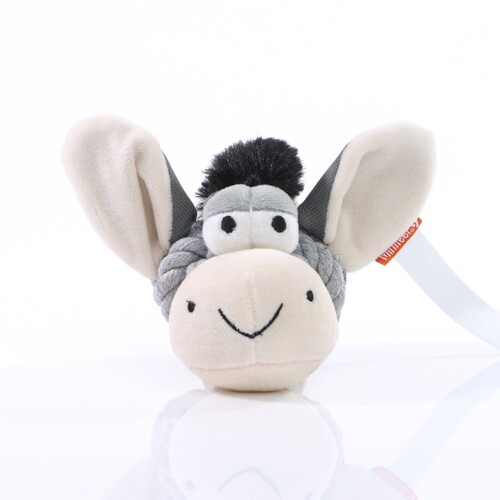 Mbw MiniFeet® Dog Toy Knotted Animal Donkey (Grey, One Size)