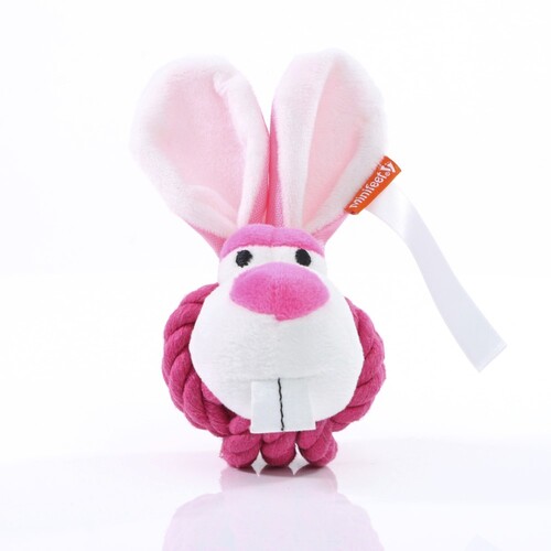 Mbw MiniFeet® Hundespielzeug Knotentier Hase (Pink, One Size)