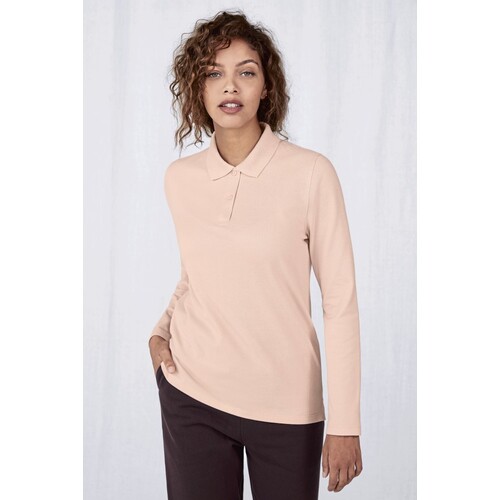 B&C BE INSPIRED Mon Polo 210 Manches Longues /Femmes (Sport Grey (Heather), XL)