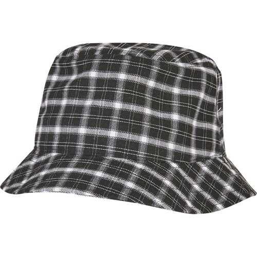 FLEXFIT Check Bucket Hat (White-Grey Check, One Size)