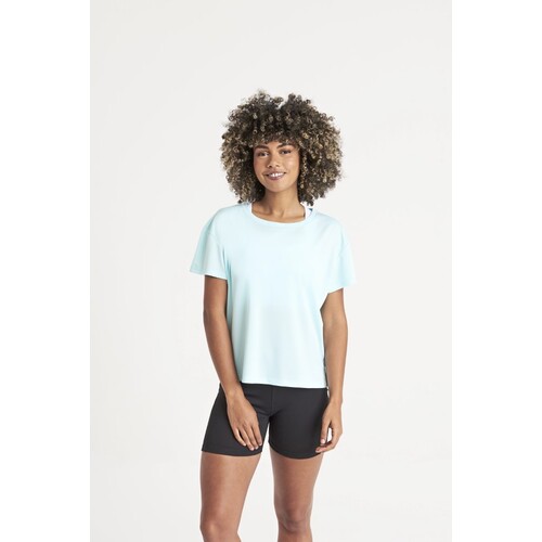 Camiseta con espalda descubierta Just Cool para mujer (Jet Black, L)