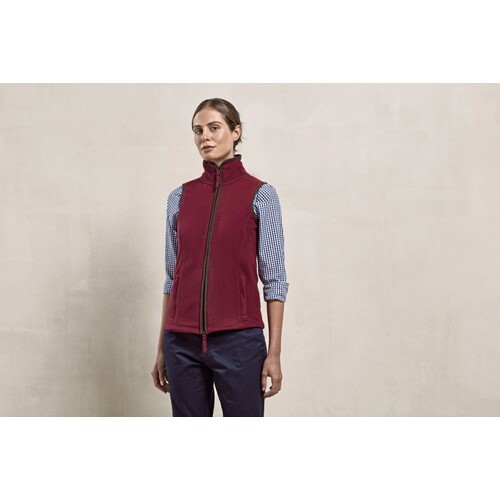 Premier Workwear Women's 'Artisan' Fleece Gilet (Burgundy (ca. Pantone 209C), Brown (ca. Pantone 4975C), XXL)