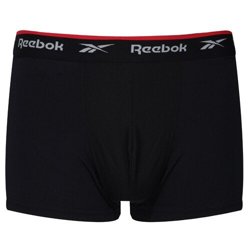 Reebok Men's Short Sports Trunk (3 Pair Pack) (Black, Black, Black, M)