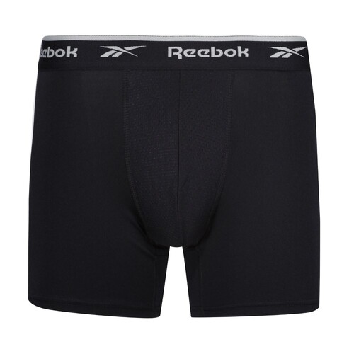 Reebok Hommes Medium Sports Trunk (3 Pair Pack) (Black, White, Grey Marl, S)