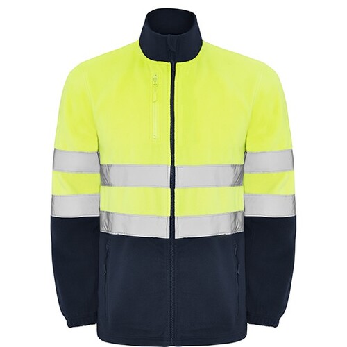 Roly Workwear Altair Fleece Jacket (Navy Blue 55, Fluor Yellow 221, XXL)