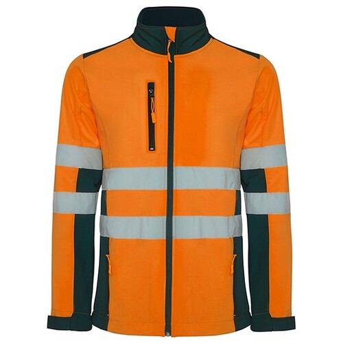 Roly Workwear Antares Soft Shell Jacket (Navy Blue 55, Fluor Orange 223, M)