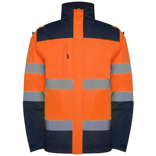 Roly Workwear Epsylon Parka (Navy Blue 55, Fluor Orange 223, S)