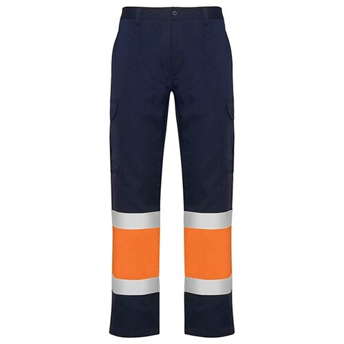 Roly Workwear Naos Trousers (Navy Blue 55, Fluor Orange 223, 40)