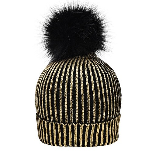 Gorro metálico para mujer Myrtle beach (Gold, Black, One Size)