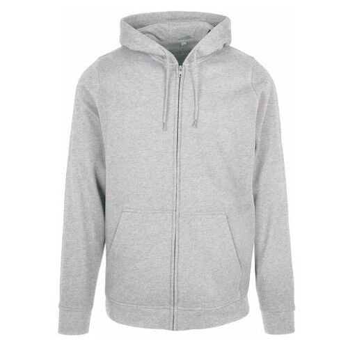 Build Your Brand Basic Zip Hoody (Heather Grey, M)