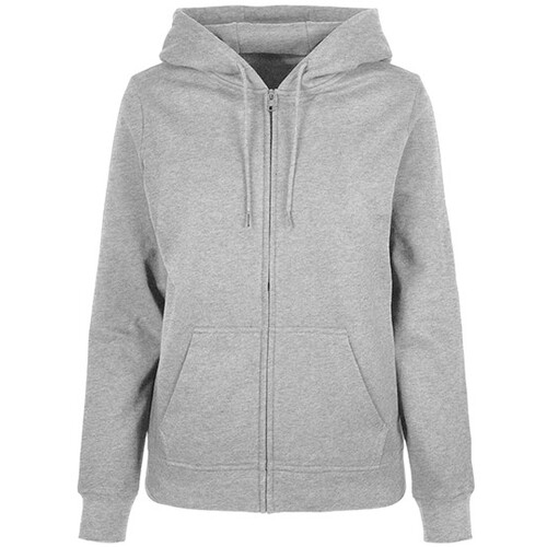 Build Your Brand Basic Ladies Basic Zip Hoody (Heather Grey, S)