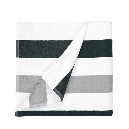 The One Towelling® Beach Towel Stripe (Anthracite, Light Grey, White, 90 x 190 cm)