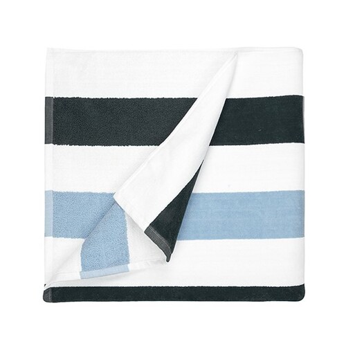 The One Towelling® Beach Towel Stripe (Anthracite, Light Blue, White, 90 x 190 cm)