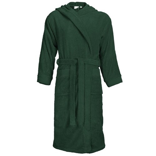 The One Towelling® Bathrobe Hooded (Dark Green, S/M)