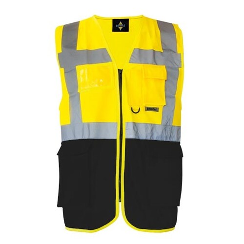 Korntex Executive Multifunctional Safety Vest Berlin (Signal Yellow, Black, 4XL)