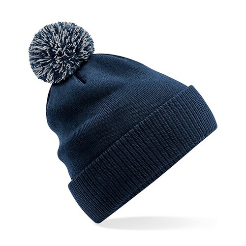 Beechfield Recycled Snowstar® Beanie (French Navy, Light Grey, One Size)