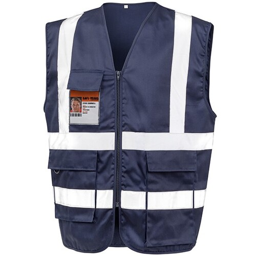 Result Safe-Guard Heavy Duty Polycotton Security Vest (Navy, S)