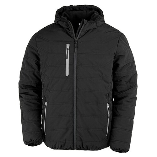 Result Genuine Recycled Recycled Black Compass Padded Winter Jacket (Black, Grey, XL)