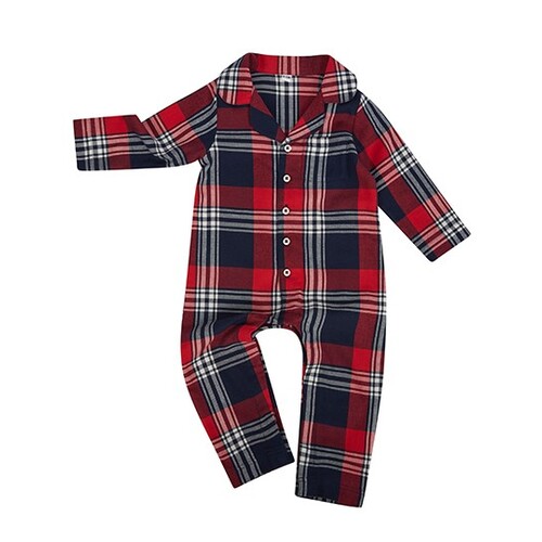 Larkwood Tartan All In One (Red-Navy Check, 12/18 Monate)
