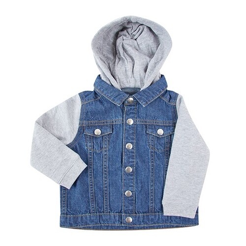Larkwood Denim Jacket With Fleece Hood And Sleeves (Blue Denim, 6/12 Monate)