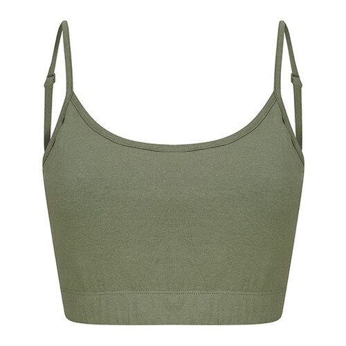 SF Women Women's Sustainable Fashion Cropped Cami Top (Khaki, XL)