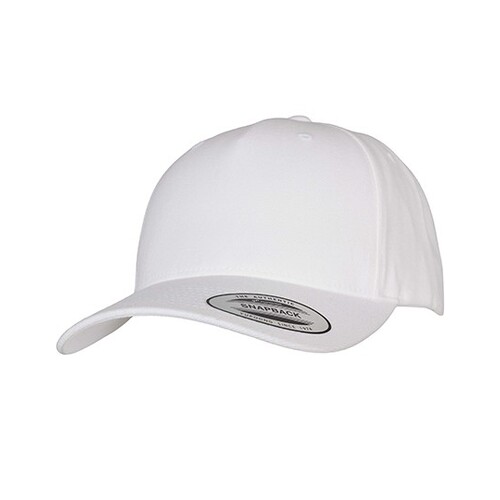 FLEXFIT YP Classics 5-Panel Premium Curved Visor Snapback Cap (White, One Size)