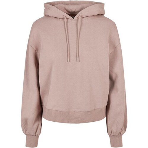 Build Your Brand Ladies' Organic Oversized Hoody (Dusk Rose, S)