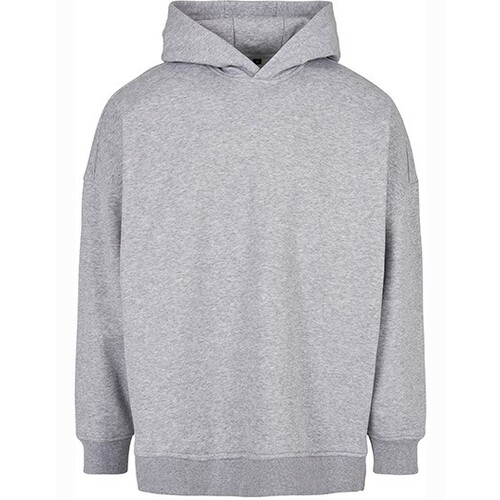 Build Your Brand Oversized Cut On Sleeve Hoody (Grey, 4XL)